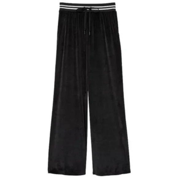 VICTORIA'S SECRET Black/White Velour Velvet Ribbed Bomber Jacket SZ XL**NEW! - Picture 7 of 7